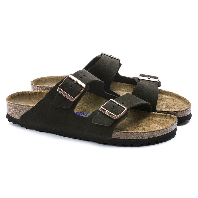 Birkenstock Soft Footbed Ruskind Arizona Herre Beige | DK 258GSO